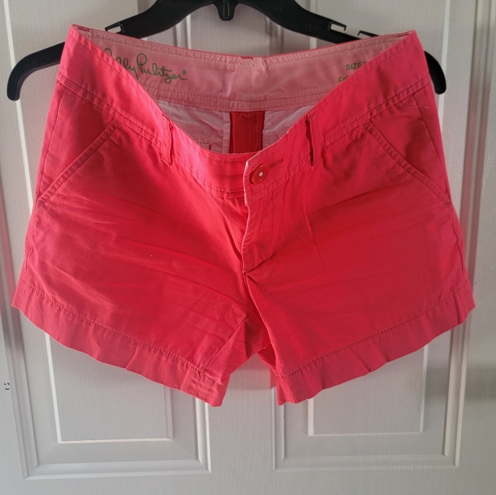 Lilly Pulitzer Pink Bermuda Shorts Cotton Blend - Picture 4 of 5